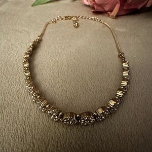 Elegant Gold and crystal choker Necklace